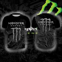 Monster Energy Vyrų 3D spausdinimo sportiniai marškinėliai - Neryškaus rašalo stilius - Vasariniai patogūs, pralaidūs orui, greitai džiūstantys sportiniai marškinėliai XXS