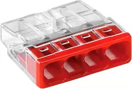 Orno Złączka „Wago“ 4 takelių jungtis, modelis: 2273-204, nuo 0,5 iki 2,50 mm?, 10 vnt.
