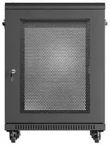 Lanberg grindų spintelė 19" 15U 600x600 juoda perforuotos durys