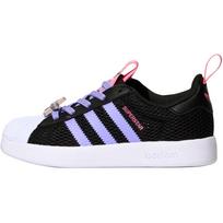 Adidas Originals Superstar 360 Comfortable Fit Low Top Kids Skate Shoes Kids sneaker Black Light-Purple KH5692 30