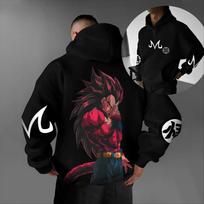 2026 Dragon Ball Super Saiyan 4 Vegeta Men's and Women's Fashion Street Casual Loose  Hip Hop Streetwear Oversized Hoodie 4XL juoda