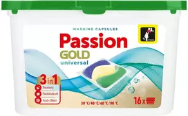 PASSION GOLD skalbimo kapsulės 3in1 Universali 1 pakuotė - 16 vnt.
