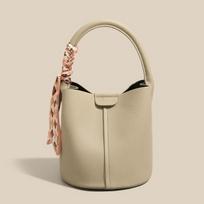 New trendy girl bag shoulder messenger bag summer high-end leather handbag bucket bag