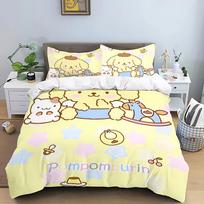 Carton Pom Pom Puding Soft Duvet Cover Quen King-Sized Dimensionsd Dimensions Beding Set Adult People Young Boys Young Girls Bedrom Decoration 120*200cm Single