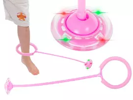 LED šokdynė su gimnastikos lanku, rožinė