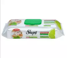 Drėgnos servetėlės maistiniams paviršiams Sleepy Easy Clean, žalias dangtelis (pakuotėje 50vnt).
