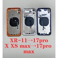 Konverterio korpusas iPhone XR į 17 Pro 11, panašus į 17 Pro X XS Max, konvertavimui į 17 Pro Max, galinio skydelio keitimas, modifikuotas važiuoklės rėmas XR to 17 Pro balta