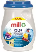 Madonis MILL PROFESSIONAL 3 kamerų spalvotų skalbinių skalbimo kapsulės, 70 vnt.