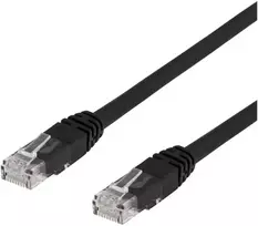 Tinklo kabelis DELTACO, Cat6, U/UTP, 24 AWG, LSZH, 5 m, juodas / TP-65S-K / R00210012