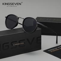 KINGSEVEN Originalūs kasdieniai apvalaus rėmelio akiniai nuo saulės vyrams poliarizuoti UV400 apsauga prabangūs retro mados moterims vairavimui žvejybai