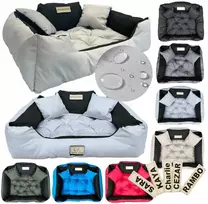 Aio Factory Šuns guolis KINGDOG 130x105 cm, personalizuotas, atsparus vandeniui, šviesiai pilkas
