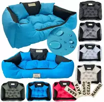 Aio Factory Šuns guolis KINGDOG 145x115 cm, personalizuotas, atsparus vandeniui, mėlynas