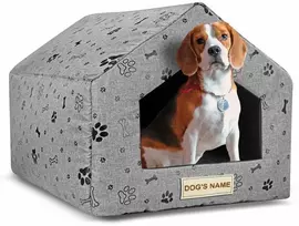 Aio Factory Personalizuotas šuns guolis 50x40 cm, aukštis = 38 cm, juodos letenėlės