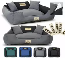 Aio Factory Šuns guolis KINGDOG MM43 100x75 cm personalizuotas nuimamas neslystantis tamsiai pilkas