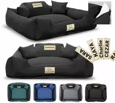 Aio Factory Šuns guolis KINGDOG MM43 75x65 cm, nuimamas, neslystantis, juodas, personalizuotas