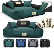 Aio Factory Šuns guolis KINGDOG MM43 100x75 cm, personalizuotas, nuimamas, neslystantis, žalias