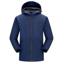 Men's Waterproof Jacket Rain Coat Windbreaker Hooded for Outdoor Hiking Climbing Traveling M tamsiai mėlyna spalva