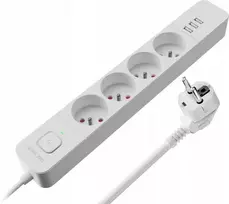 Ilgintuvas Defender SFS 133 1,5 m, 4 lizdai, 3x USB, baltas