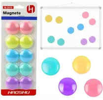 Lean Pasteliniai apvalūs magnetai, 3 cm, 10 vnt.