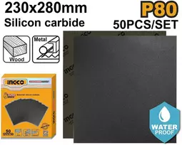 Ingco abrasive paper P80 230 x 280mm, 50 pcs