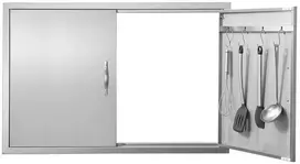 990x660 mm BBQ durelės, nerūdijančio plieno, spintelės durelės kepsninei