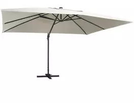 Gembinis skėtis su LED ir aliuminio stulpu, smėlio, 400x300cm