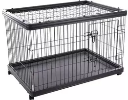 FLAMINGO – šunų veislynas ant ratų Pasy – juodas – 97,5 x 66,5 x 69 cm