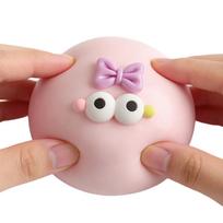 Cute Dumpling Squishy Stress Ball Soft Fluffy Squeeze Fidget Toy Anti Stress Anxiety Relief Sensory Gift rožinė