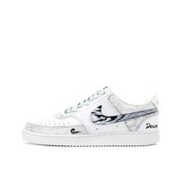 Nike Court Vision Cloud Mist Ethereal Slip Resistant Low top Skateboard Shoes Men's Light Gray DH2987-110(Team309-QD) 38.5