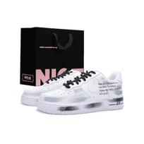 Nike Air Force 1 Cushioning Abrasion Resistant Low top Skateboard Shoes Unisex White Black CW2288-111(Team1326-XBOX) 38