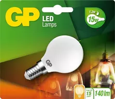 GP – LED lempos kaitinimo siūlas, šaldytas mini gaublys, E14, 1,2 W (15 W), 136 lm
