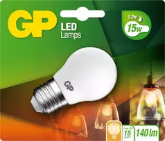 GP – LED lempos kaitinimo siūlas, šaldytas mini gaublys, E27, 1,2 W (15 W), 136 lm