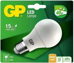 GP – klasikinė LED lempa, E27, 6W (40W), 470lm