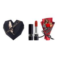 DIOR Fierce Blue Gold Lipstick Gold Feather Angel Gift Box Makeup Set Easy to Color Velvet Satin Matte Long-lasting Makeup mėlyna