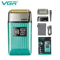 Original VGR Shaver Electric Beard Trimmer Waterproof Razor Professional Shaving Machine Bald Head Sideburn Trimmer Razors for Shaving Men V-357 žalia