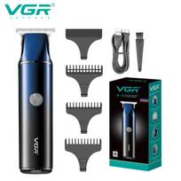 VGR Electric Hair Clipper With Digital Display Barber Gradual Body oil shears Electric fader Home carving Haircut razor Safe and skin-friendly V-986 mėlyna