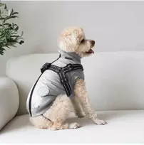 Nordic Paws Nordic letenėlės - Šuns paltas Thor su petnešomis - Šviesiai pilkas - M 40cm