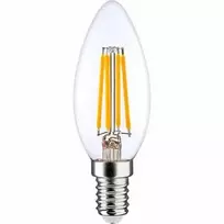 Visional C35 LED Filament Bulb E14 4W 3000K 520lm Caurspīdīga Stikla 220–240V RA>80