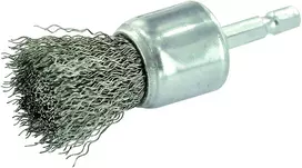 Tivoly Vielinis šepetys drėlei, Ø24mm, banguota viela INOX, 0.3mm, kotelis 1/4 HEX