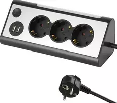 Ilgintuvas su įžeminimu/LED/2 USB lizdais Electraline 3-v./1.5m/3x1.5mm2