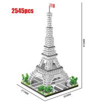 MOC Pasaulinės Šlovės Kūrybinė Architektūra Eifelio Bokštai Mikro Konstruktorius Deimantiniai Blokeliai Modelis Miesto Gatvės Vaizdas Kaladėlės Žaislai Dovanos