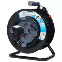 Electraline Ilgintuvas ritėje su įžeminimu ir apsauga 4-vietis/3x1.5mm/30m+3m