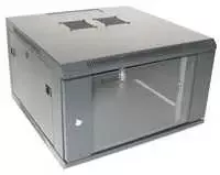 XtendLan 19" sieninė spinta 6U 600x600, keliamoji galia 60 kg, stiklinės durys, suvirintos, juodos