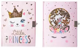 Užrašų knygelė - dienoraštis LITTLE PRINCESS & UNICORN, MP, A5, 80 lapų, 80gsm, su spynele ir magišku rašikliu