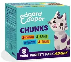 Edgard Cooper – kačių suaugusiųjų veterinarinio maisto gabaliukai Multipack – 8x85g
