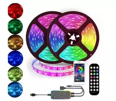 LED juosta 15 m su maitinimo šaltiniu ir nuotolinio valdymo pulteliu Happy people