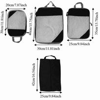 4Pcs Lightweight Luggage Organizer Waterproof Suitcase Organizer Durable Travel Organizer  Travel juoda