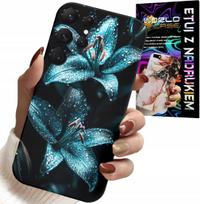 Etui Do Samsung Galaxy S22 Ultra - Turkusowe Lilie Kwiaty Obudowa + Folia