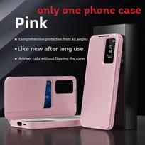 For Samsung Galaxy A56 5g Leather Phone Cover With Card Storage And Kickstand For Office And Commute rožinė