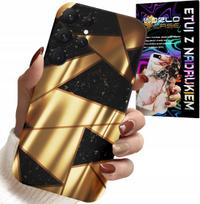 Etui Do Samsung Galaxy S22 Ultra - Złote Eleganckie Wzory + Folia Hydro